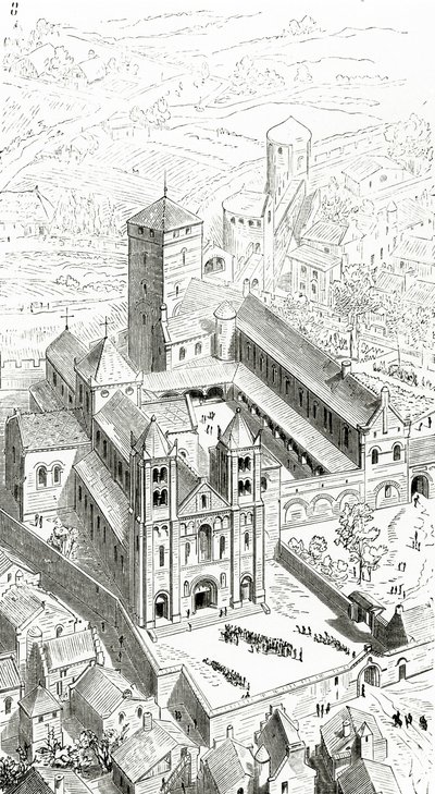 Ansicht der Abtei von Cluny und der karolingischen Kathedrale von Eugene Emmanuel Viollet le Duc